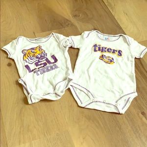 LSU onesies GEAUX TIGAHS!